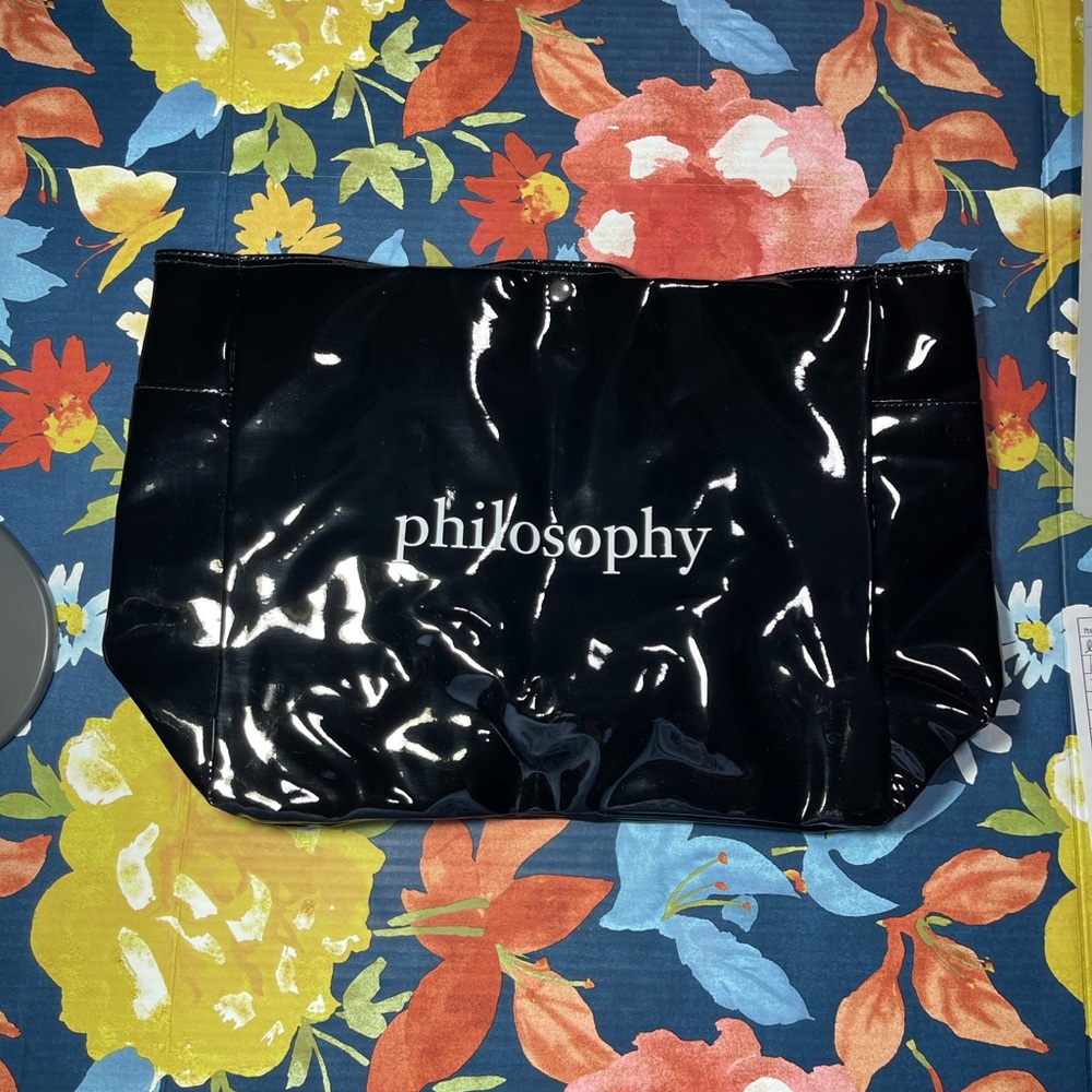 Philosophy Shiny Black Tote Bag